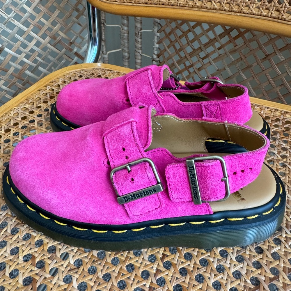 Dr. Martens Pink JORGE MADE IN ENGLAND SUEDE SLINGBACK MULES - Picture 4 of 11
